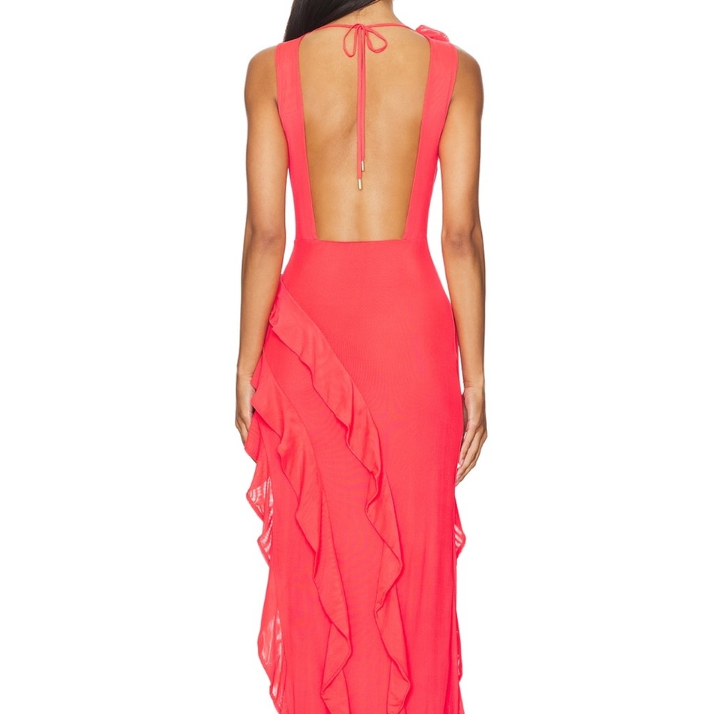 Elegant Hot Pink Ruffle Dress - Picture 3 of 4